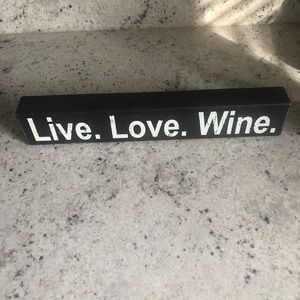 Wooden block wine sign
